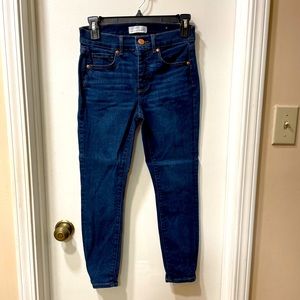 LOFT Dark Wash Skinny Crop Jeans